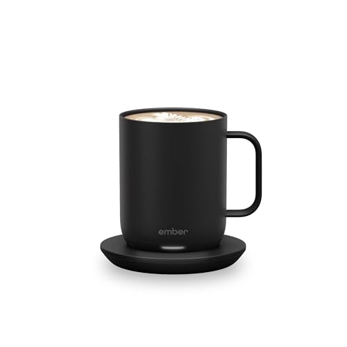 Ember Smart Mug 2 Thermobecher, 1,5 Stunden Akkulaufzeit, App-gesteuerter beheizter Kaffeebecher, verbessertes Design, 296 ml, Schwarz