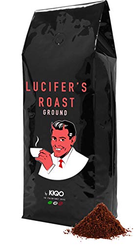 LUCIFER'S ROAST Espresso by KIQO aus Italien - 1kg - extrem starker Kaffee - surearm - 100% Robusta - Manufakturrstung in Kleinstchargen (1000g - gemahlen)